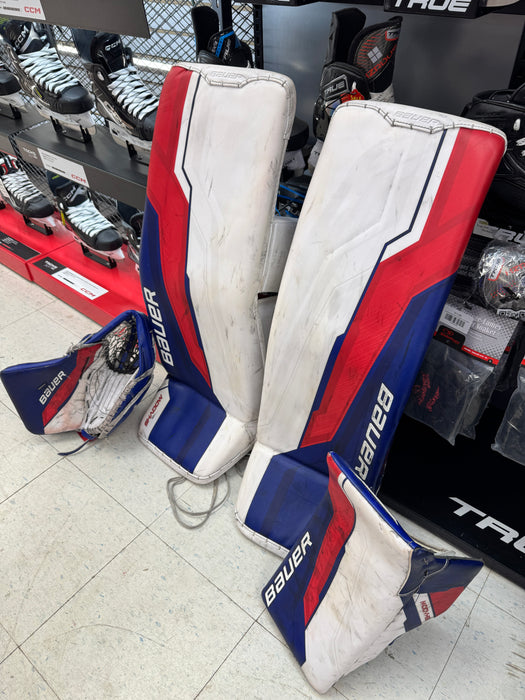 Used Bauer Supreme Shadow Goalie Set Pads Catcher Blocker Senior