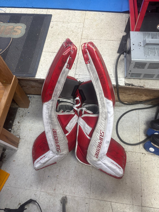 Used Bauer M5 Pro Goalie Leg Pads Size Intermediate Medium