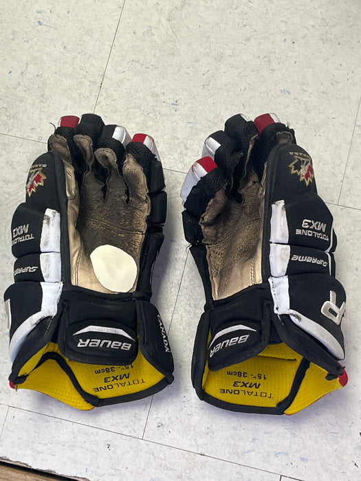 Used Bauer Supreme Total One MX3 15" Gloves