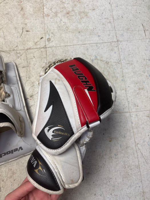 Used Vaughn Velocity Goalie Catcher And Blocker Full Right Size Senior