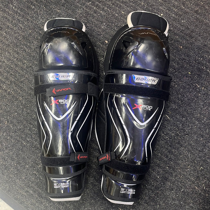 Used Bauer Vapor X800 Lite 15” Shin Pads