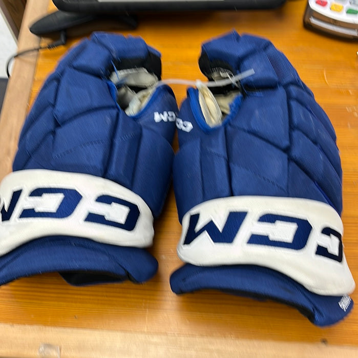 Used CCM Pro Stock 14” Gloves - R. Tverberg