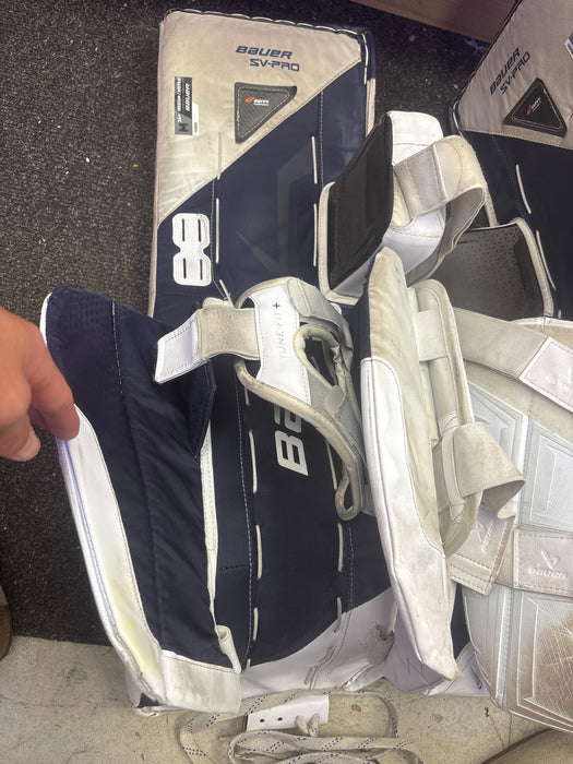 Used Bauer SV-Pro Goalie Leg Pads Size Senior Medium 34+1