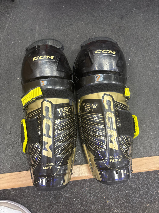 Used CCM Tacks AS-V Pro Shin Guards Size 10”