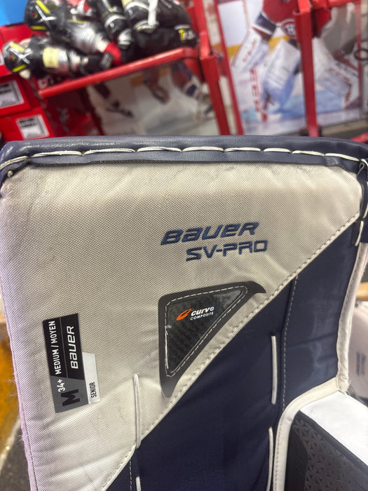Used Bauer SV-Pro Goalie Leg Pads Size Senior Medium 34+1