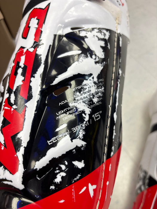 Used CCM JetSpeed FT4 Pro 15” Senior Shin Guards