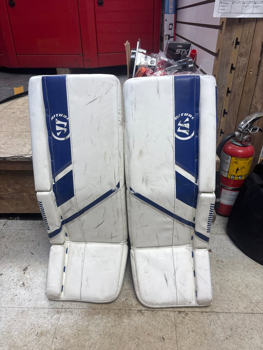 Used Warrior RG5 Goalie Leg Pad Size Junior 24+1”