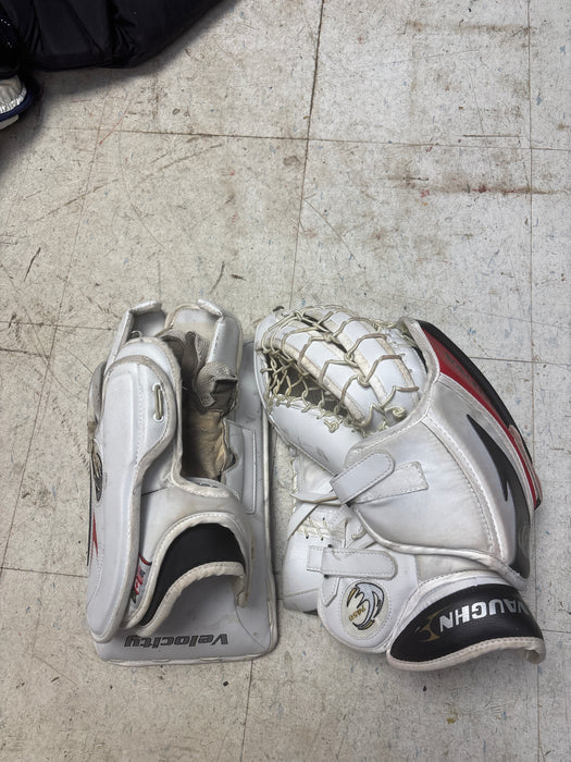 Used Vaughn Velocity Goalie Catcher And Blocker Full Right Size Senior