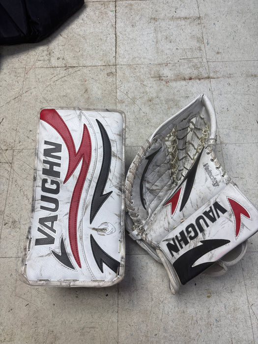 Used Vaughn Velocity Goalie Catcher And Blocker Full Right Size Senior