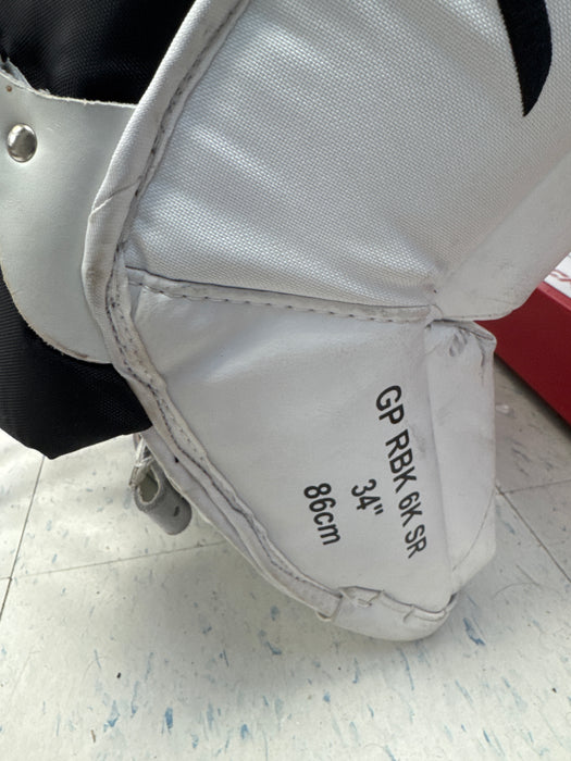 Used Reebok RBK 6K 34” Senior Goalie Leg Pads