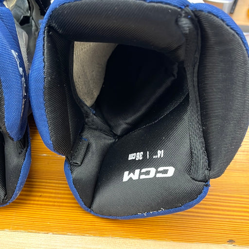 Used CCM Pro Stock 14” Gloves - R. Tverberg