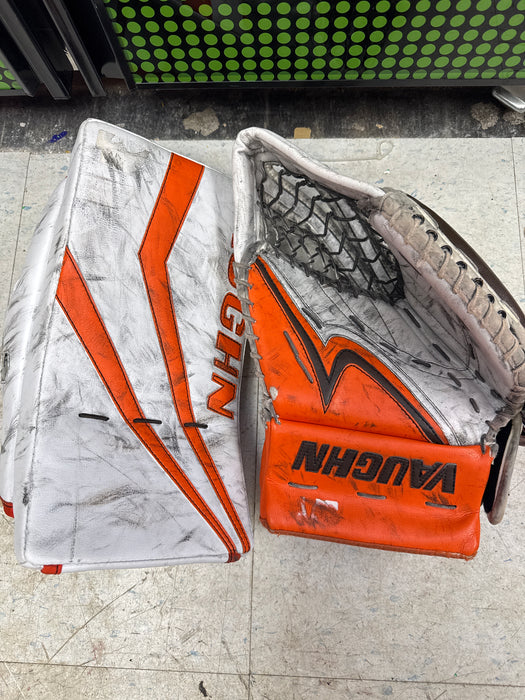 Used Vaughn V7 Goal Catcher and Blocker Senior Set