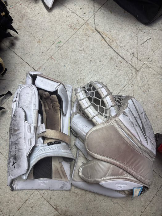 Used Bauer Vapor X5 Pro Full Right Catcher And Blocker Size Intermediate