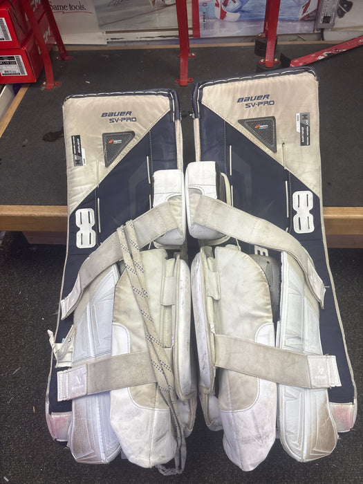 Used Bauer SV-Pro Goalie Leg Pads Size Senior Medium 34+1