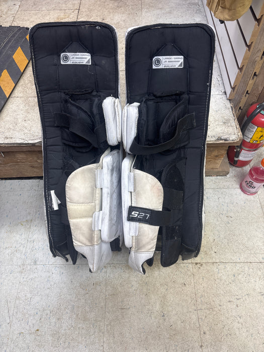 Used Bauer Supreme S27 Goal Leg Pads Size Junior Large