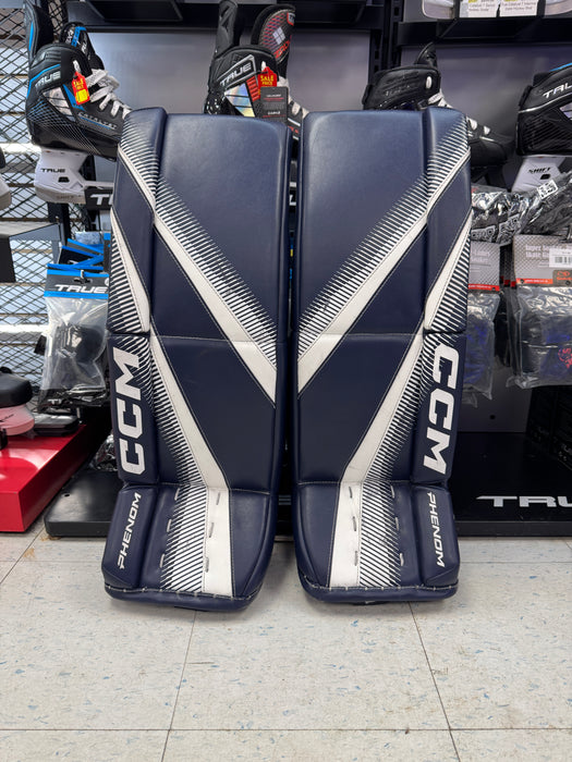 Used CCM Phenom Goalie Leg Pads Junior 28" + 1"