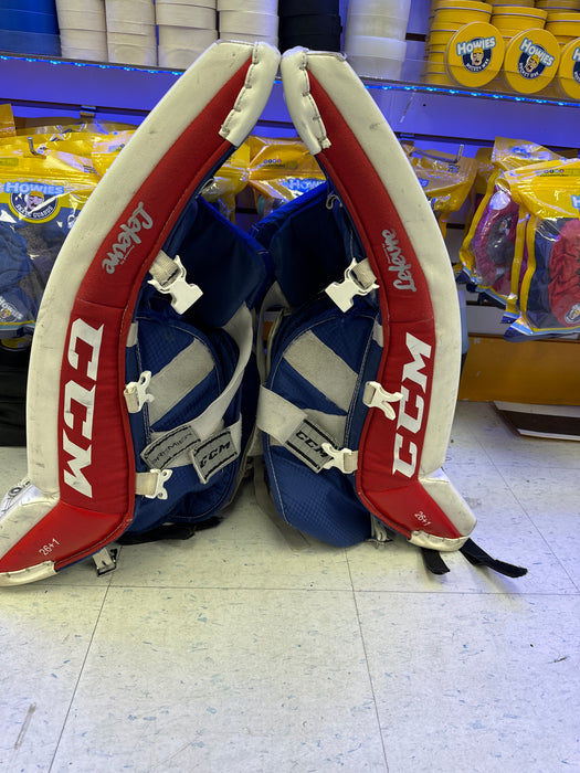Used CCM Premier R1.5 26+1 Goalie Leg Pads