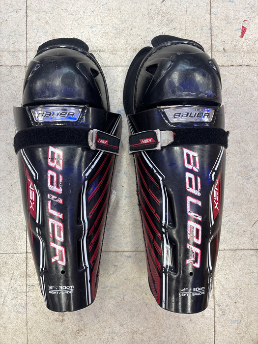Used Bauer NSX 12” Junior Shin Guard