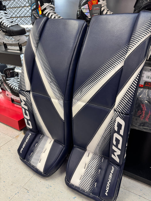 Used CCM Phenom Goalie Leg Pads Junior 28" + 1"