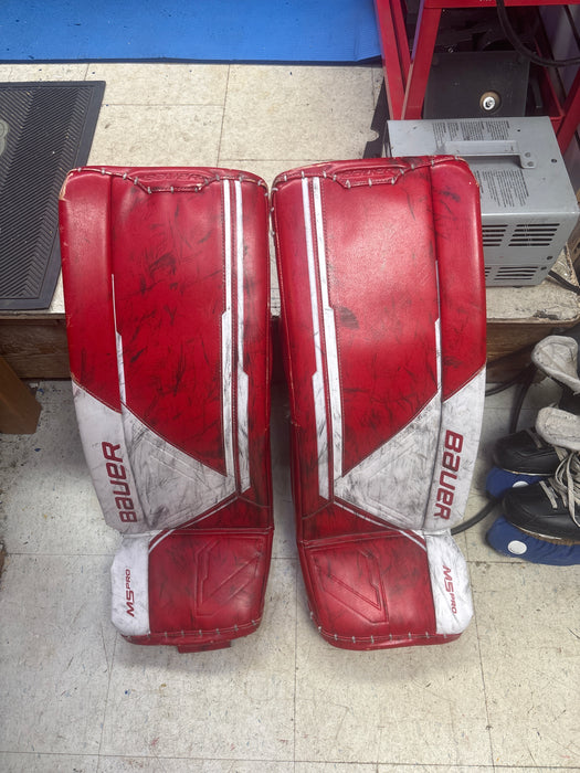 Used Bauer M5 Pro Goalie Leg Pads Size Intermediate Medium
