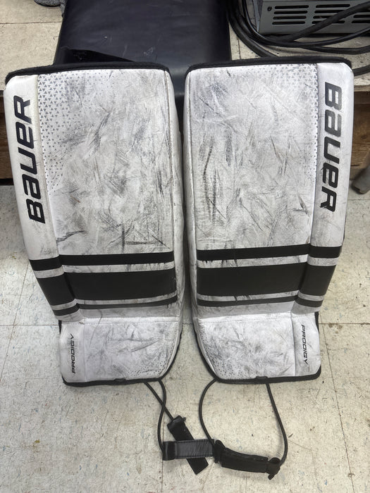 Used Bauer Prodigy GSX Goalie Leg Pads Size Youth Medium 22+1