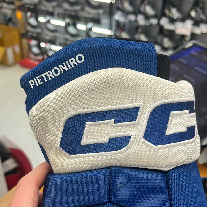 Used CCM Pro Stock 14” Gloves - M. Pietroniro