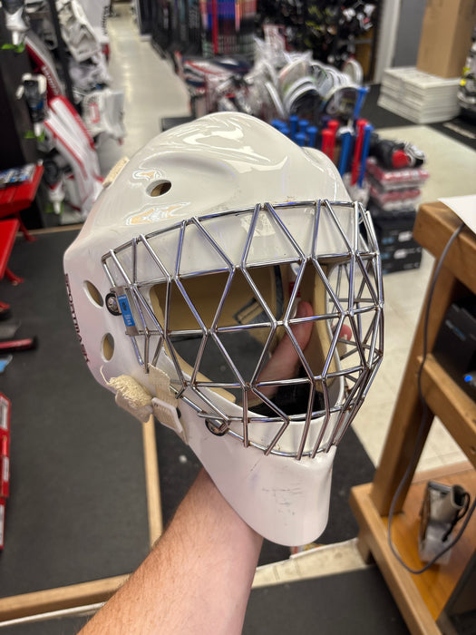 Used Sportmask X8 Senior Small Goalie Helmet (With Ringette Goal Cage)
