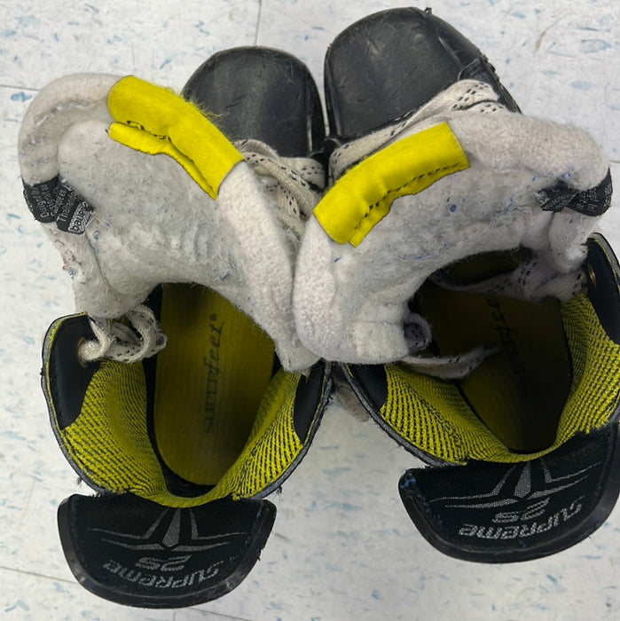 Used Bauer Supreme 2S Size 1 Player Skates w/ NEW Step Steel