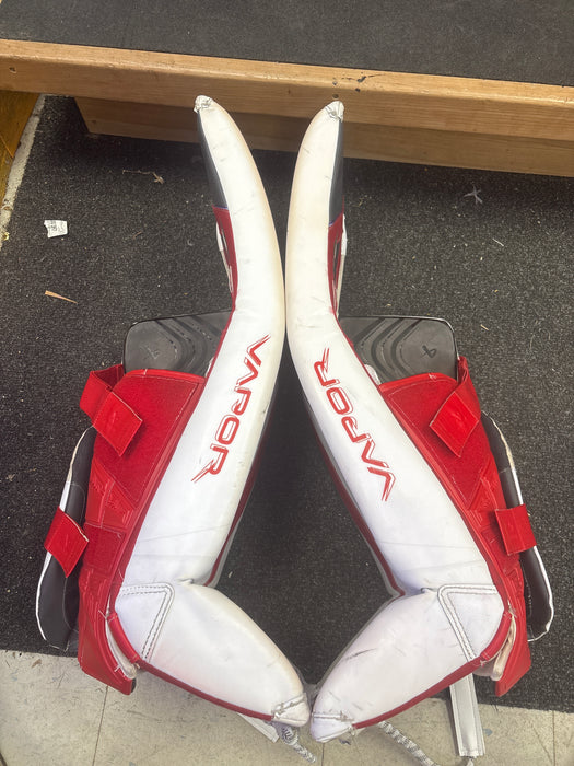 Used Bauer Vapor Flylite Goalie Leg Pads Size Senior Small 33+1