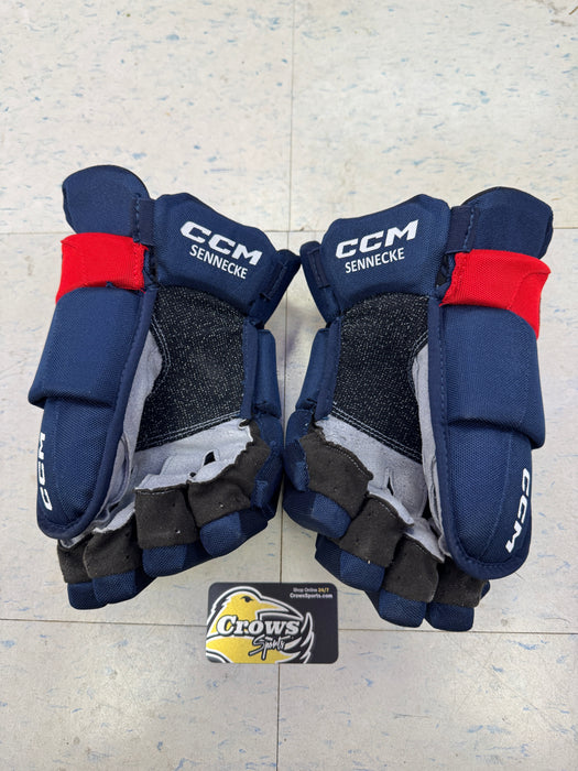 BECKETT SENNECKE Pro Stock Game Used CCM HGJSHL Gloves 14"