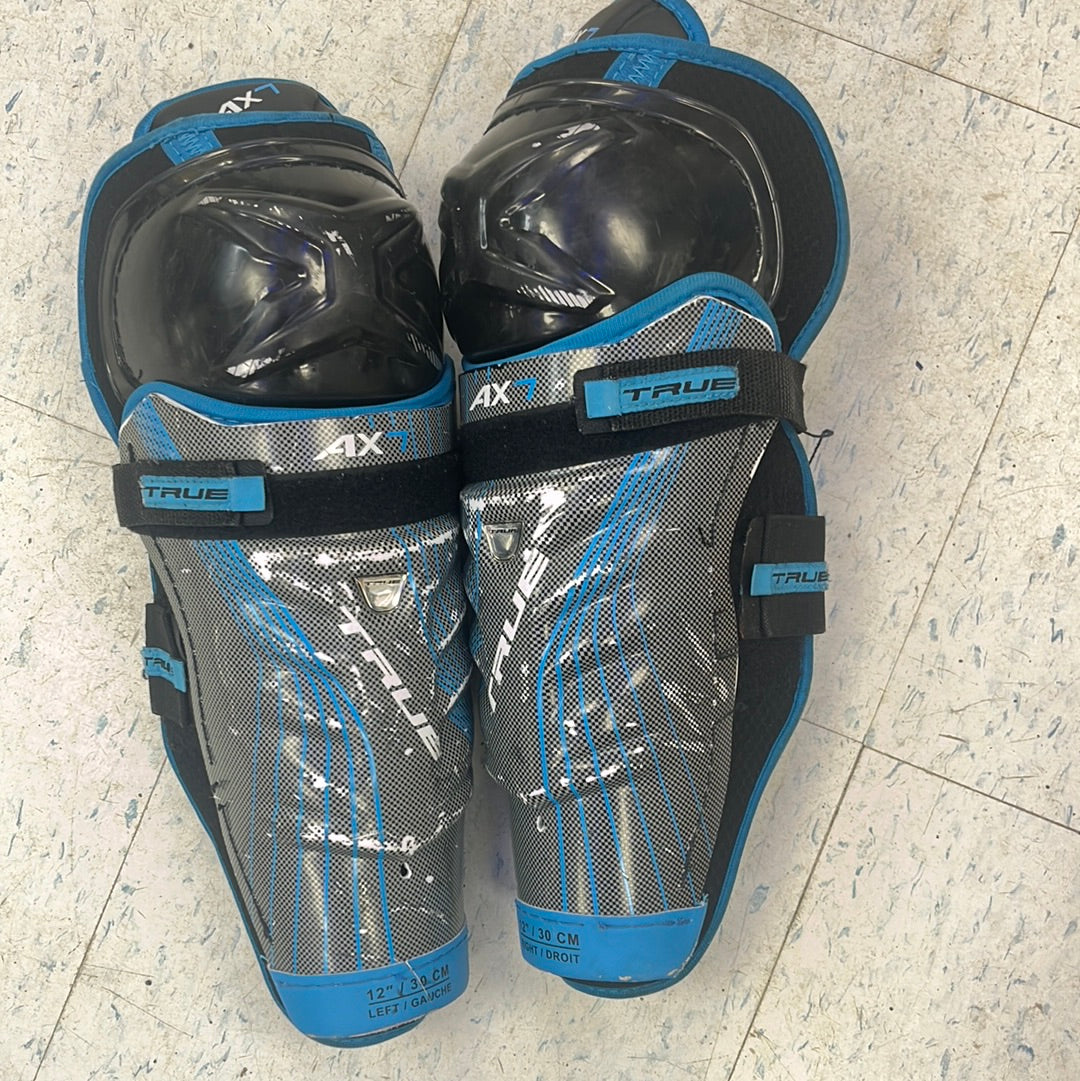 Used True AX7 12” Shin Pads — Crow's Sports Hockey