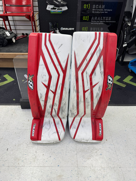 Used Brains Iconik X Goalie Leg Pads 35" + 1"