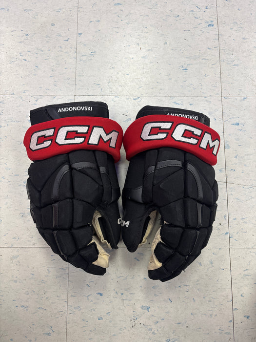 Used CCM HG12 Belleville Senators ‘Andonovski’ 15” Pro Stock Gloves