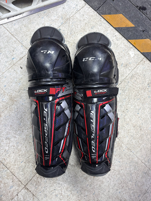 Used CCM JetSpeed FT390 12” Junior Shin Guards