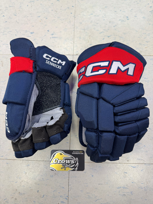 BECKETT SENNECKE Pro Stock Game Used CCM HGJSHL Gloves 14"