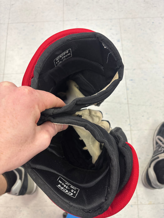 Used CCM HG12 Belleville Senators ‘Andonovski’ 15” Pro Stock Gloves