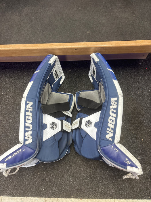 Used Vaughn Velocity V10 Goalie Leg Pads Size Junior 26+2