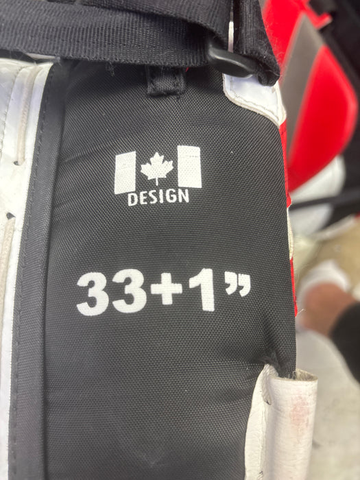 Used Brian’s Optik X4 Goalie Leg Pads Size Senior 33+1